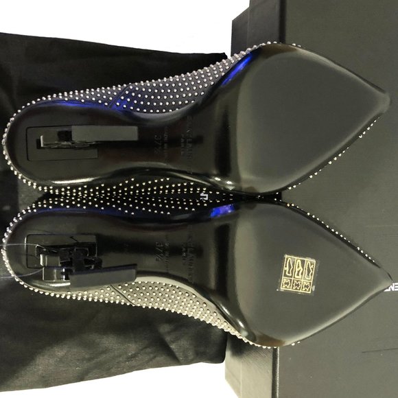 Opyum 110 YSL Logo Heel Leather Pump with Studs - Picture 7 of 8